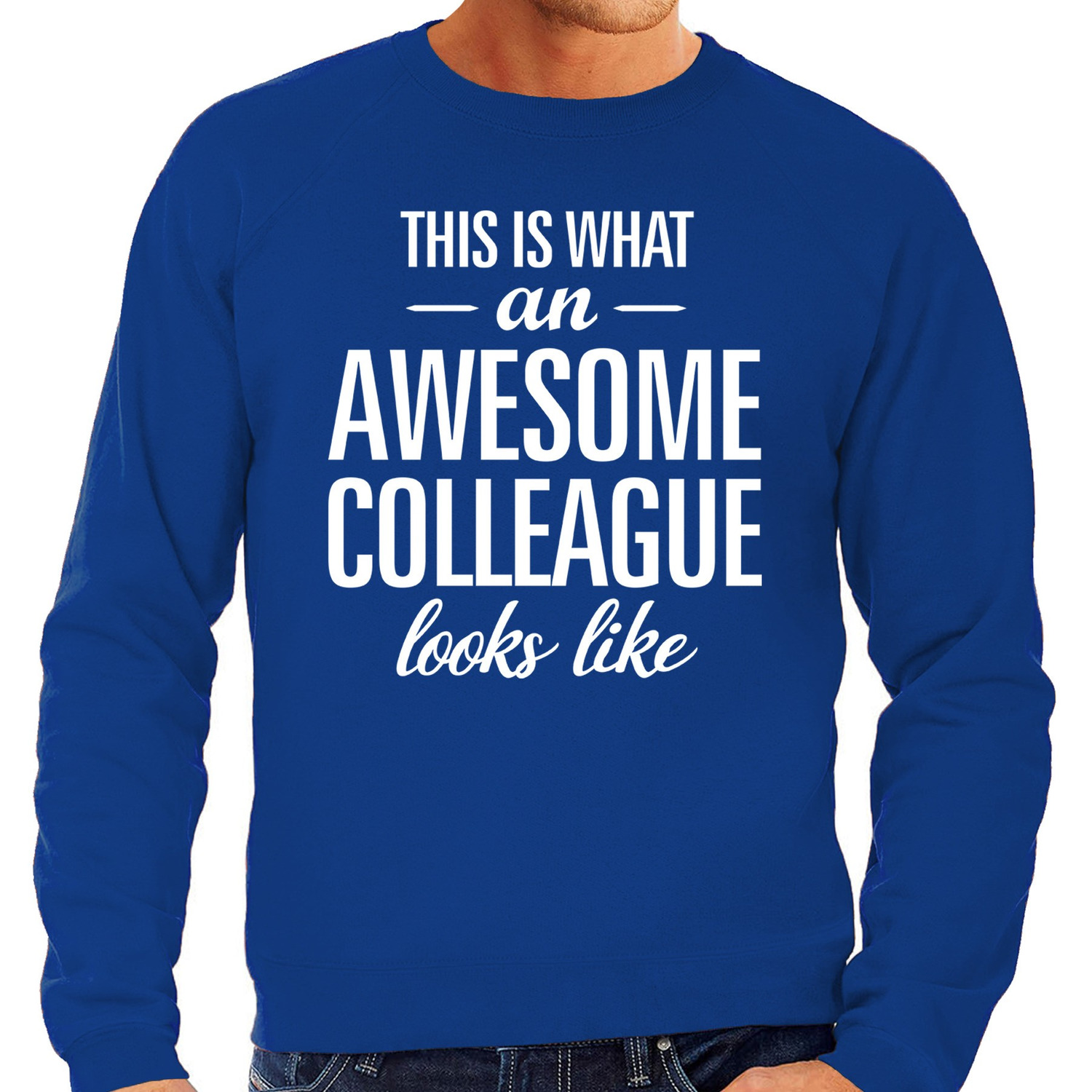 Awesome colleague-collega cadeau sweater blauw heren