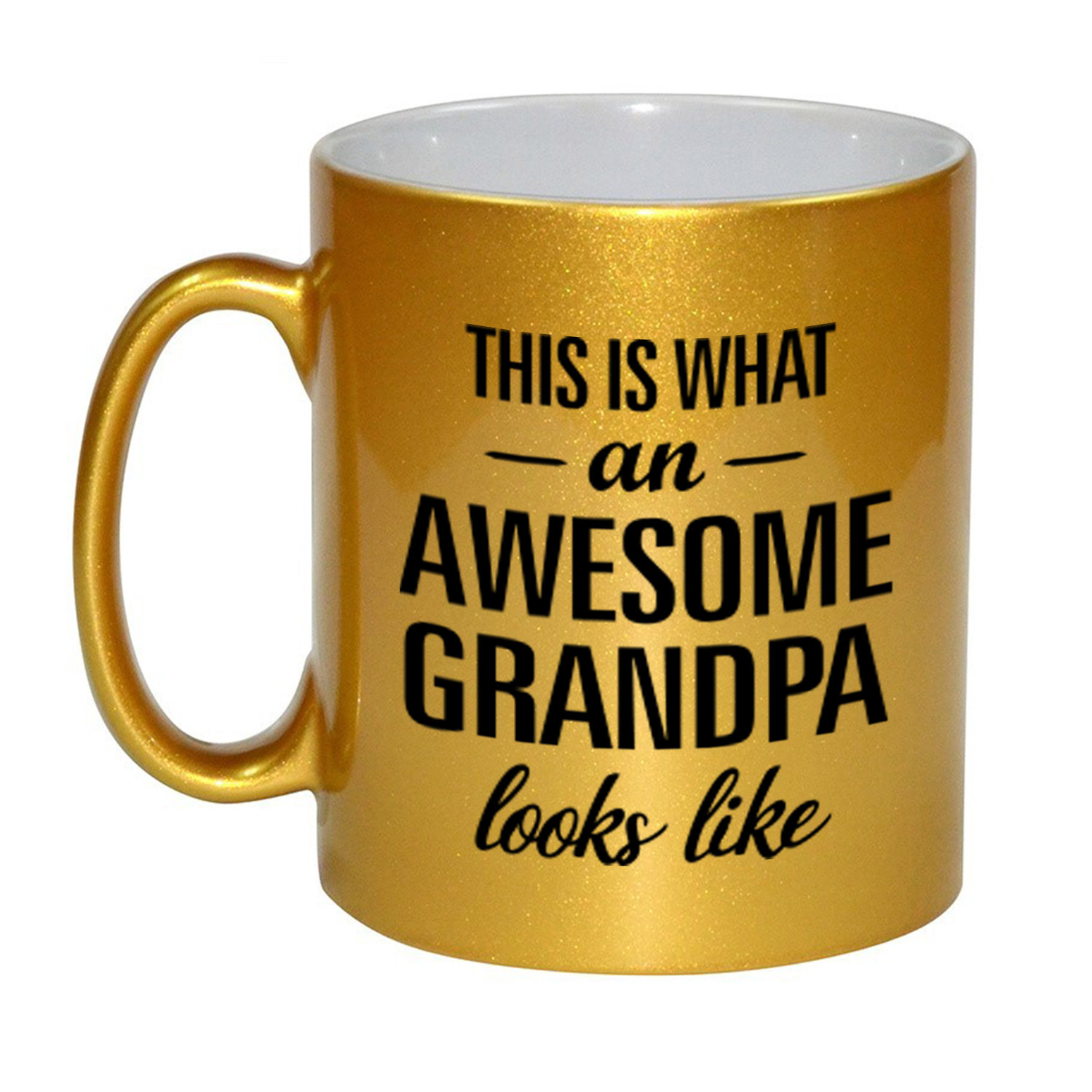 Awesome grandpa-opa gouden cadeau mok-beker 330 ml