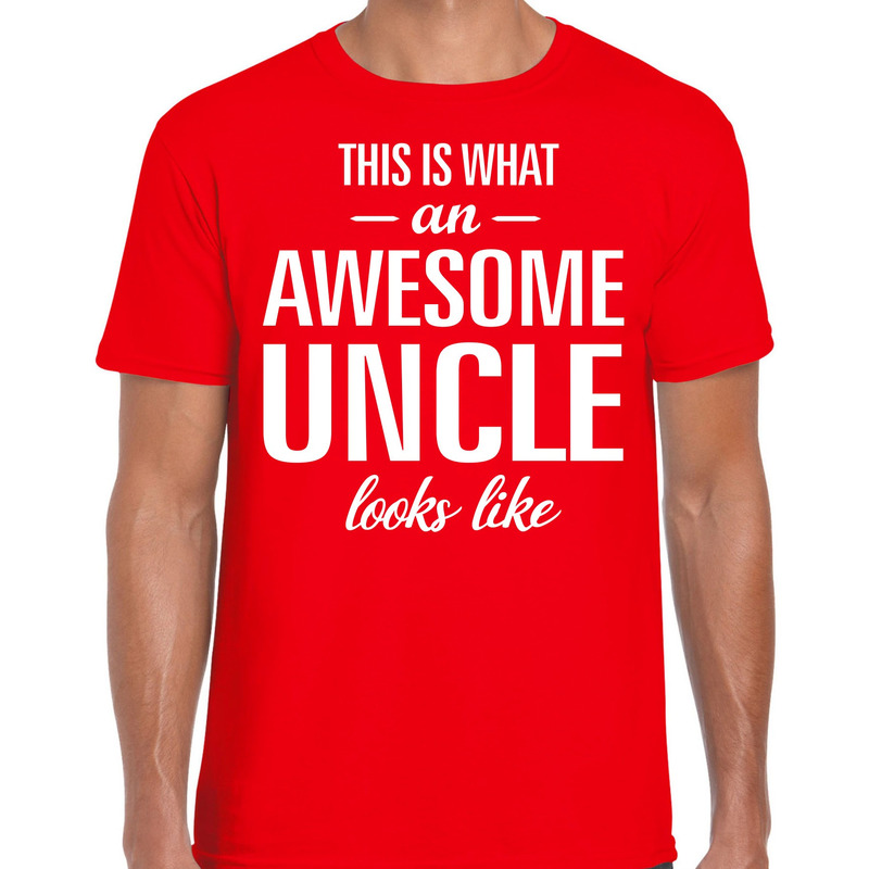 Awesome Uncle-oom cadeau t-shirt rood heren