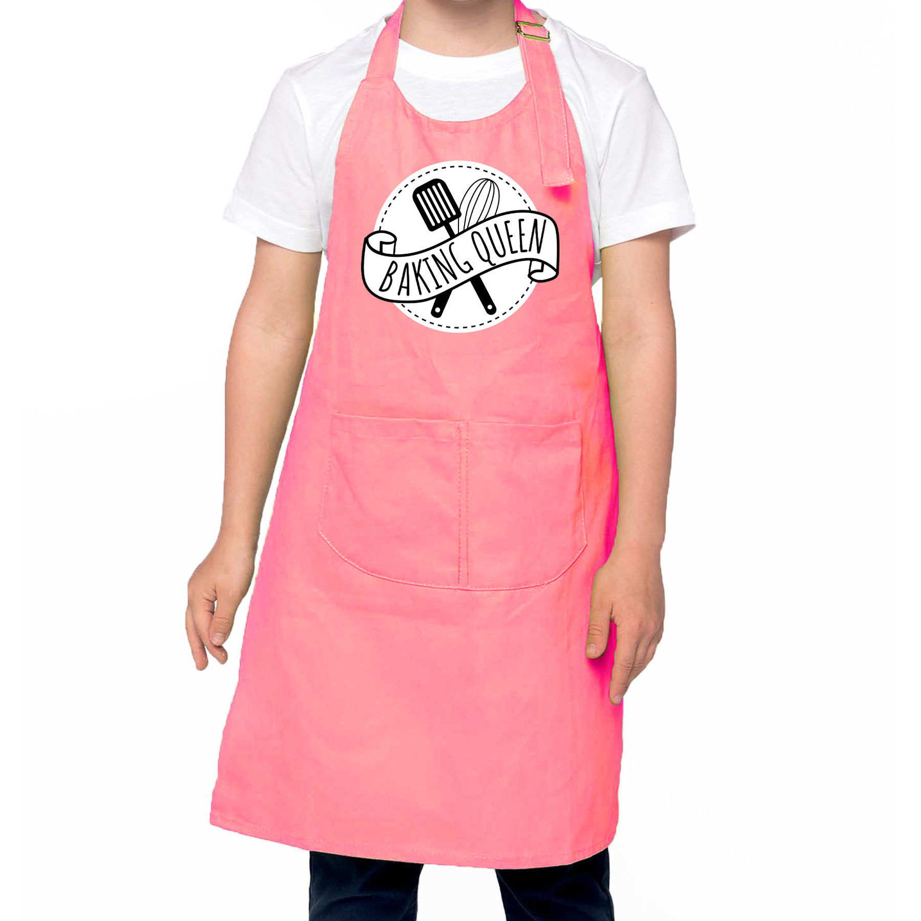 Baking Queen bak keukenschort/ kinderschort roze voor meisjes - Bakken met kinderen