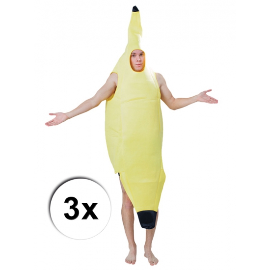 Bananen outfits 3 x voor volwassenen