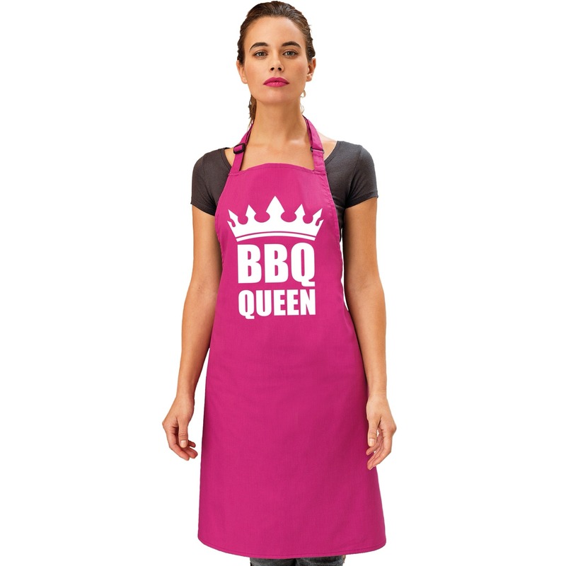 BBQ Queen barbecueschort/ keukenschort roze dames