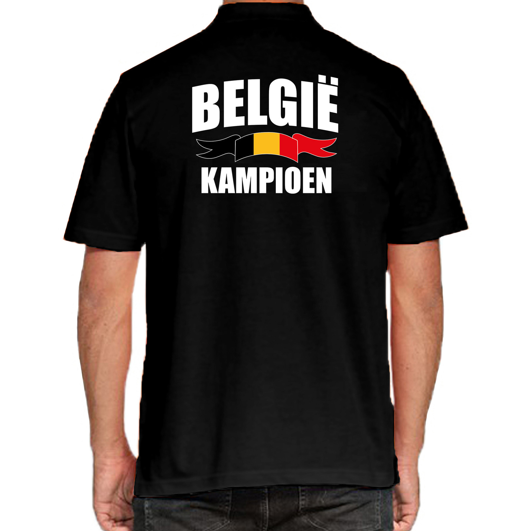Belgie kampioen supporter poloshirt zwart EK/ WK voor heren