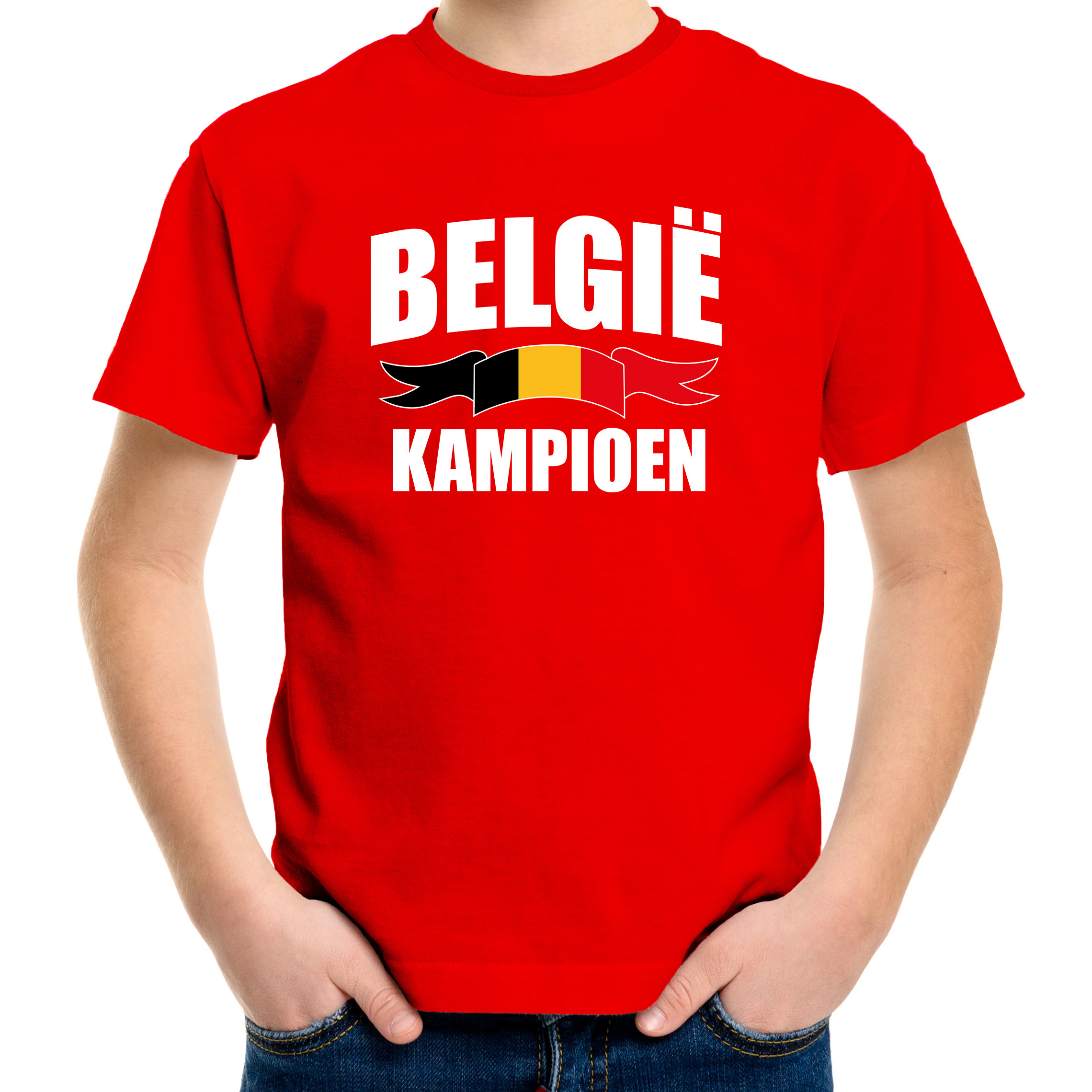 Belgie kampioen supporter t-shirt rood EK/ WK voor kinderen