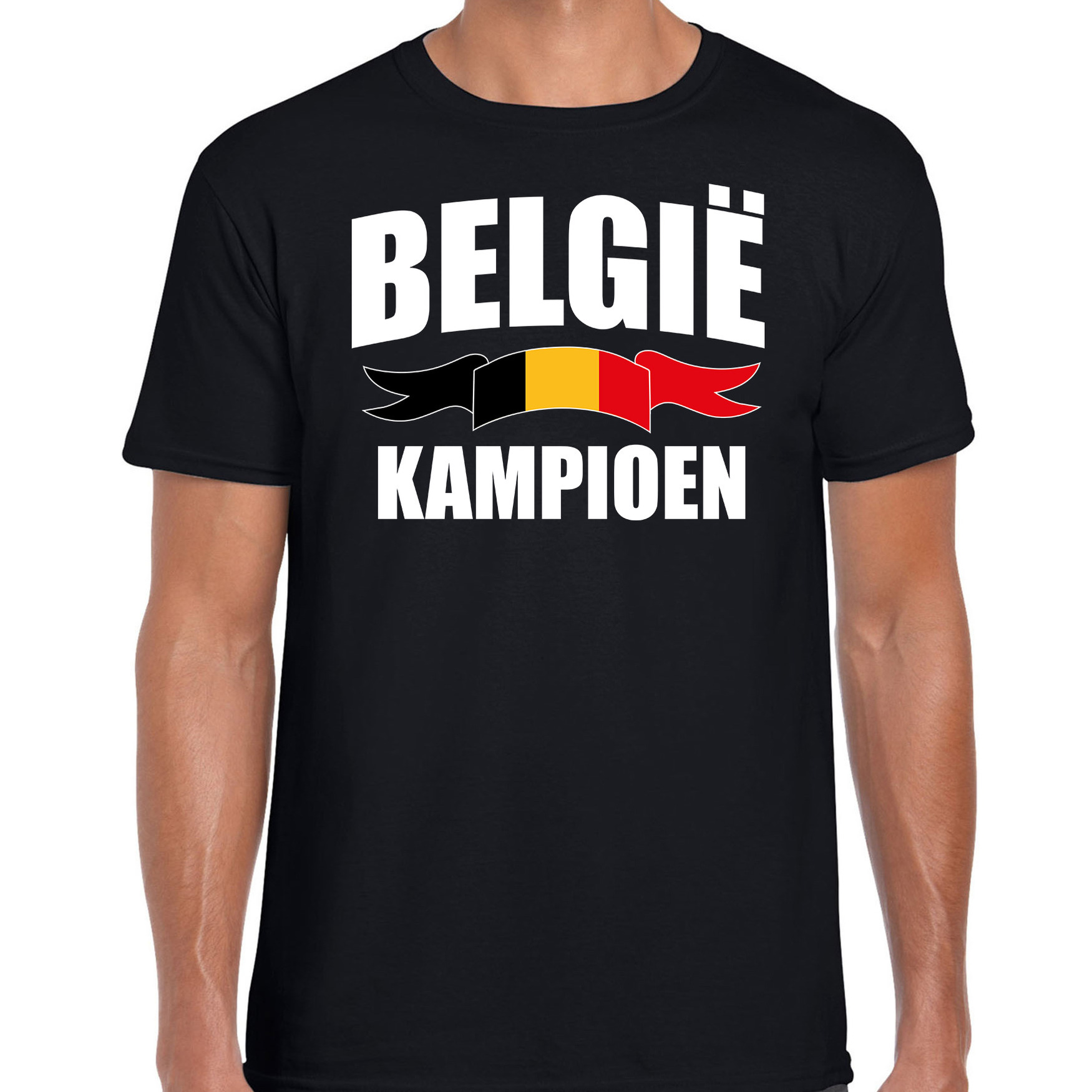 Belgie kampioen supporter t-shirt zwart EK/ WK voor heren