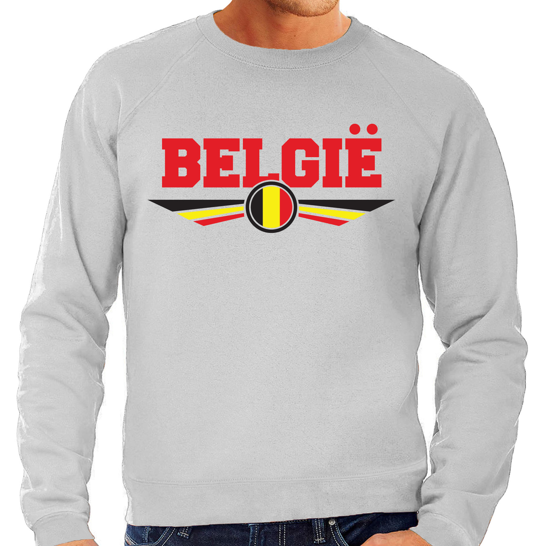 Belgie landen sweater - trui grijs heren