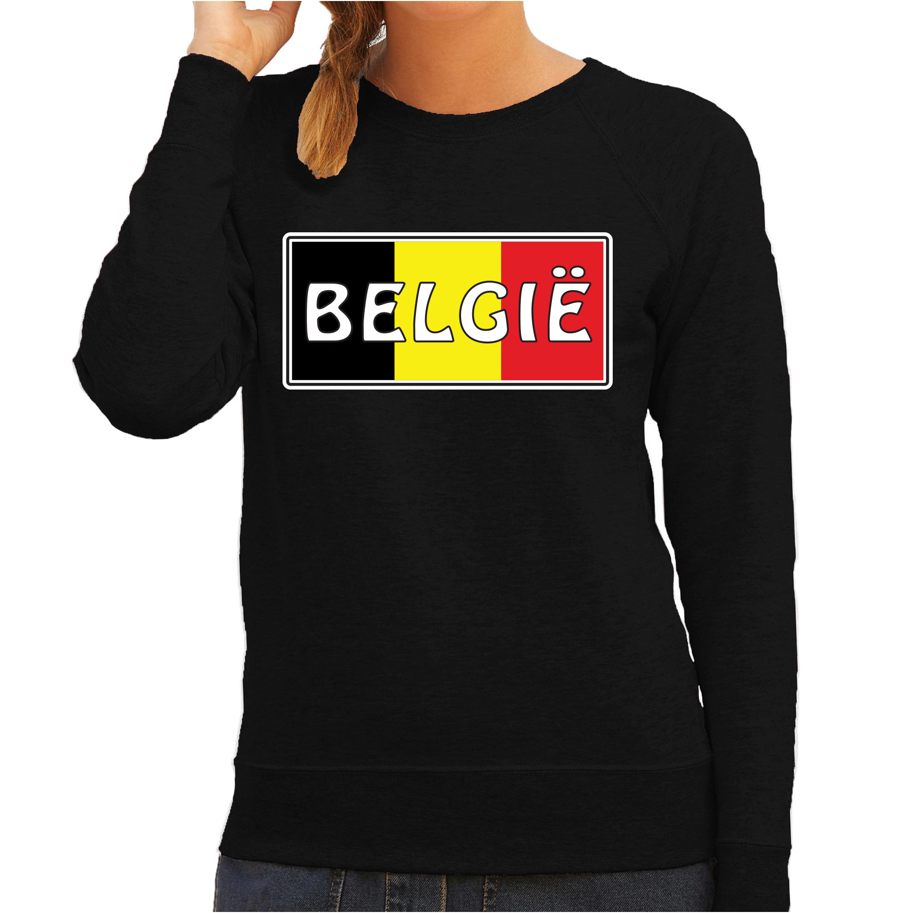 Belgie landen sweater zwart dames