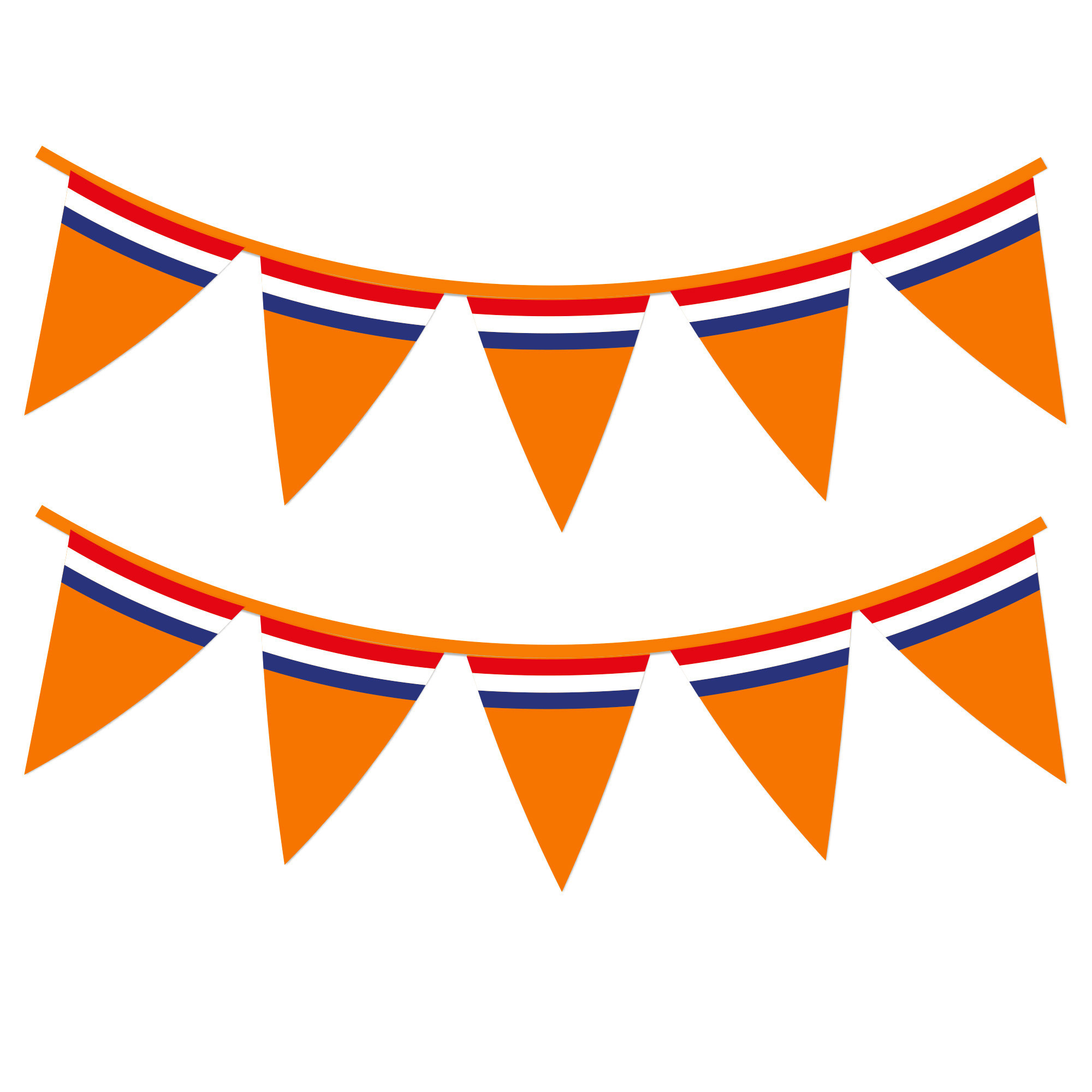 Bellatio decorations Oranje Holland vlaggenlijn met Nederlandse vlag 10 meter