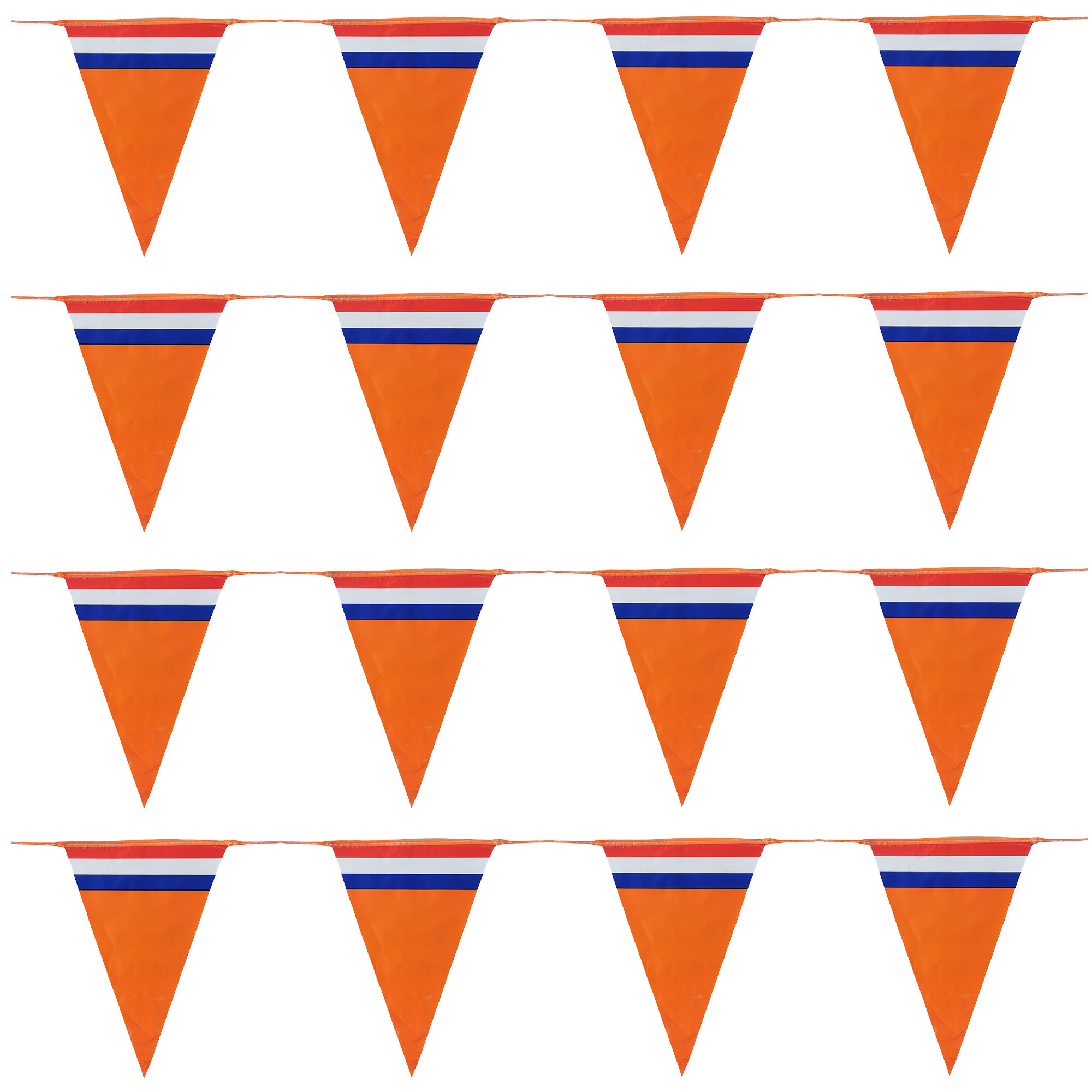 Bellatio Decorations - Oranje Holland vlaggenlijnen - 4x stuks van 10 meter