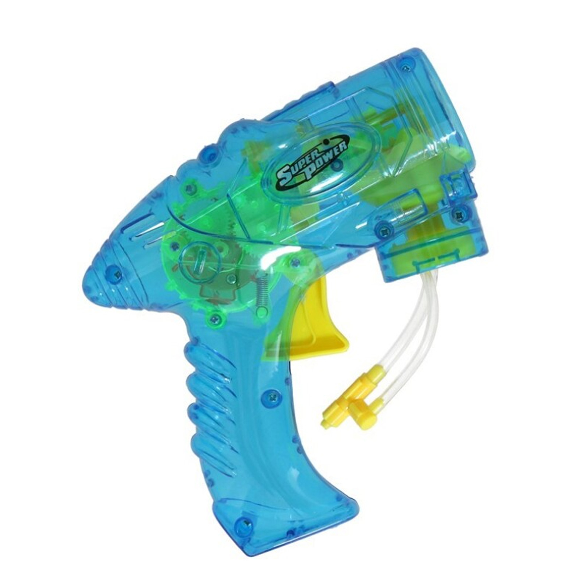 Bellenblaas speelgoed pistool met vullingen blauw 15 cm plastic bellen blazen