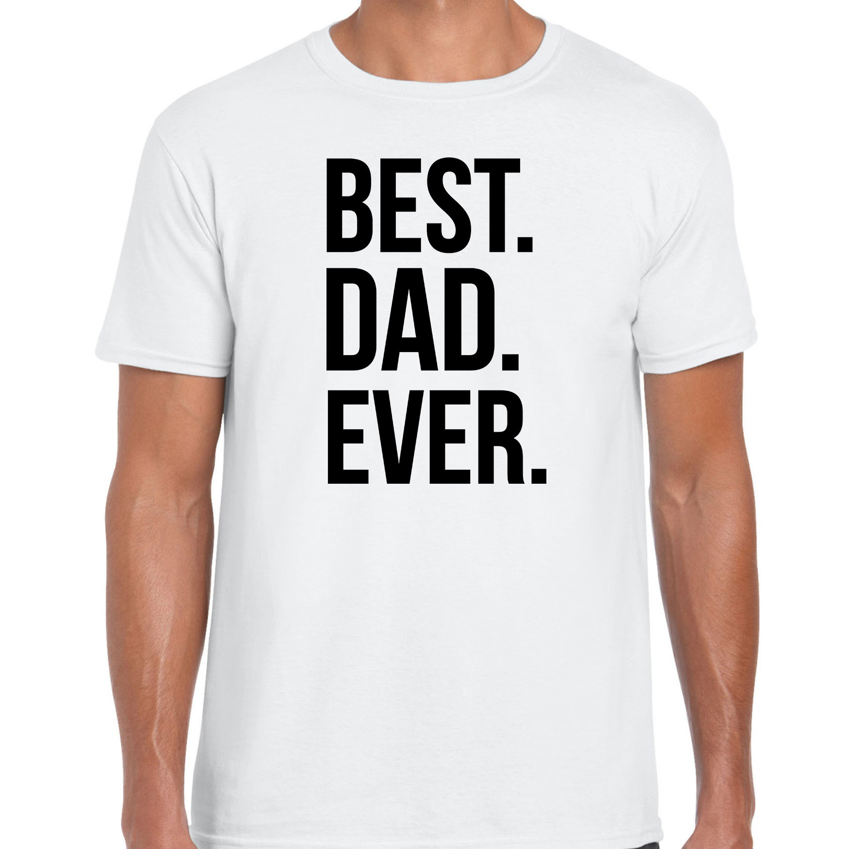 Best dad ever punt t-shirt wit voor heren vaderdag cadeau shirt papa