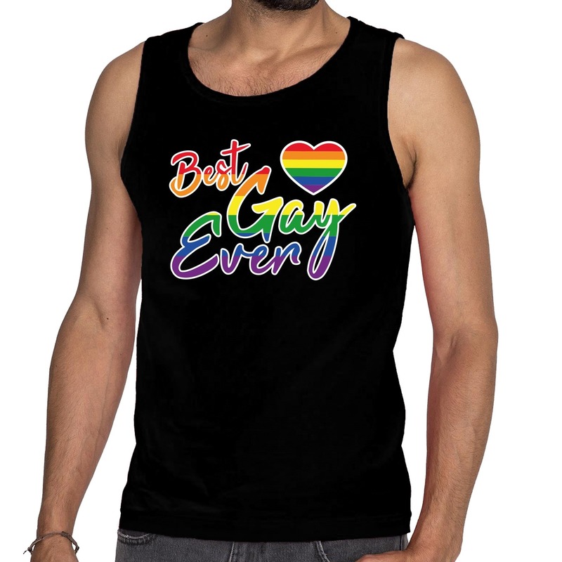 Best gay ever tanktop-mouwloos shirt zwart heren