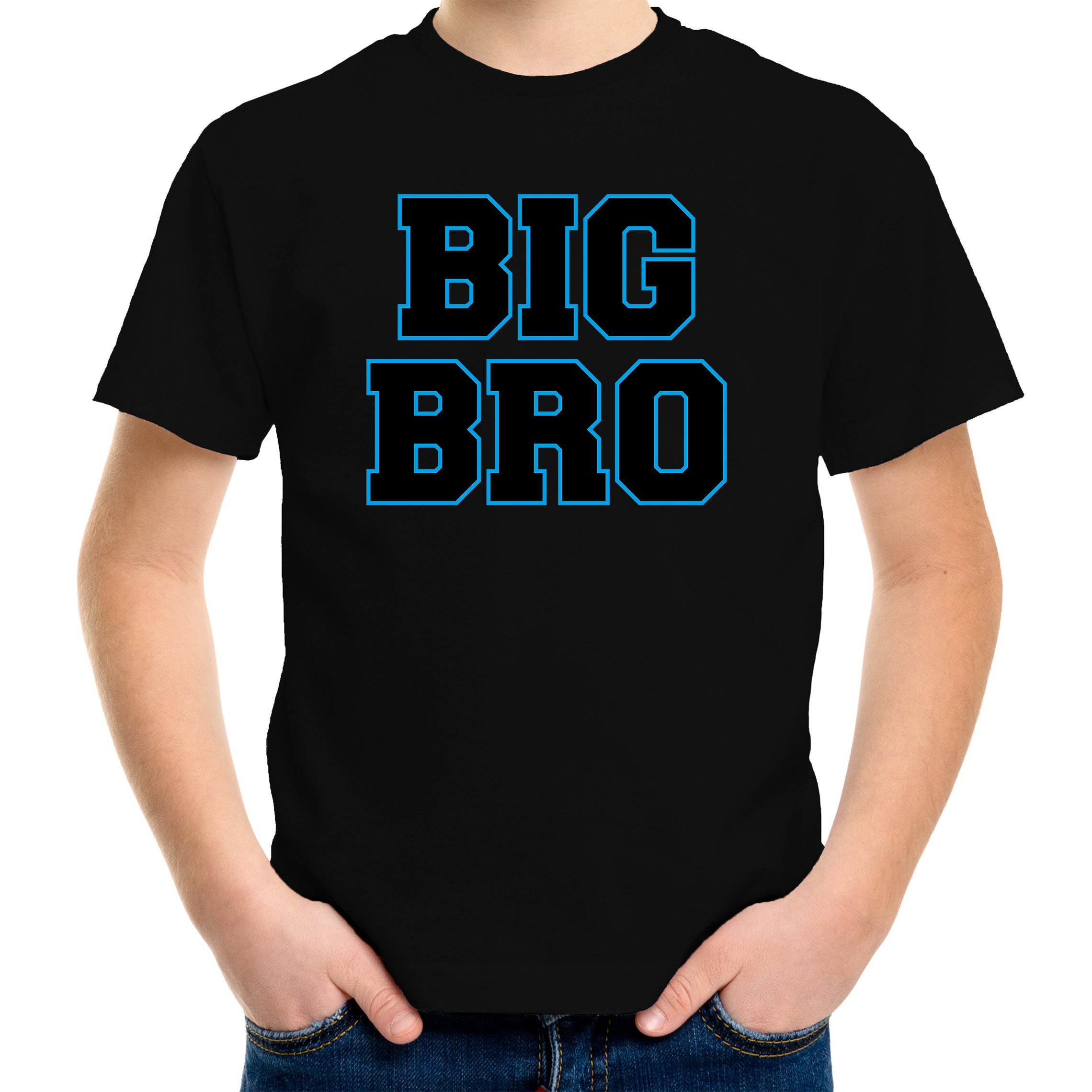 Big bro grote broer cadeau t-shirt zwart jongens - kinderen
