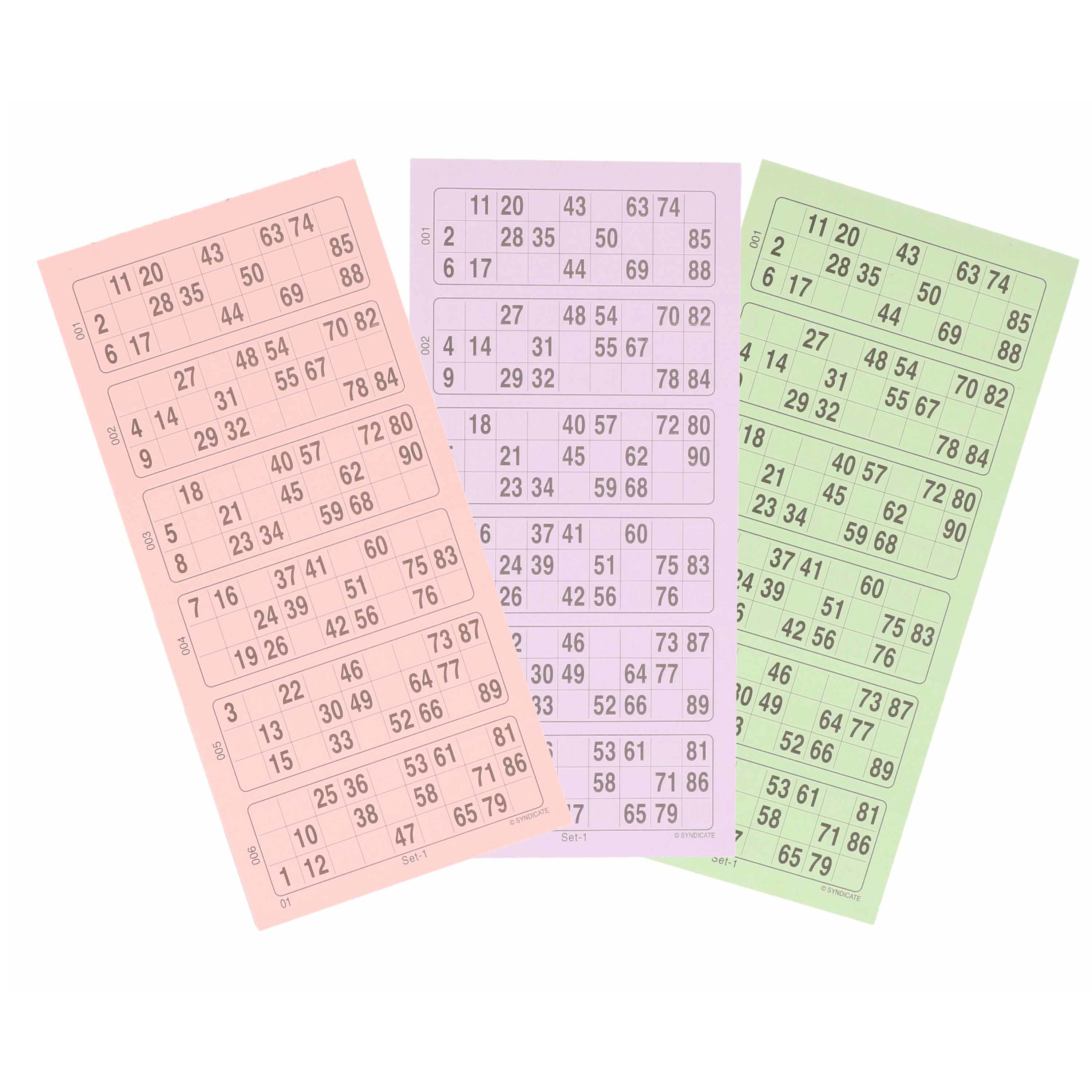 Bingokaarten - 100 velletjes - nummers 1-90