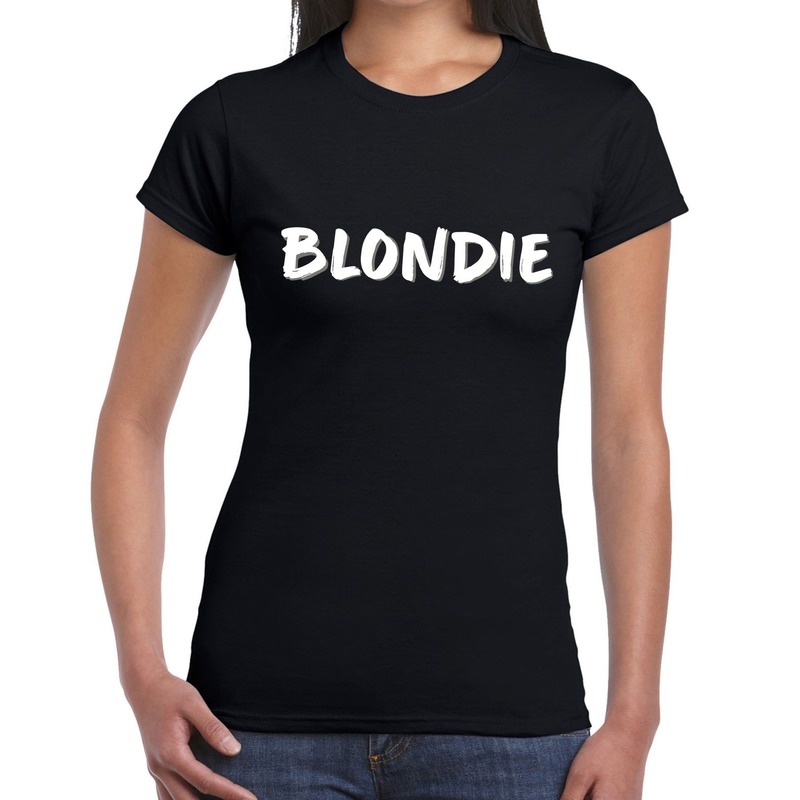 Blondie tekst t-shirt zwart dames