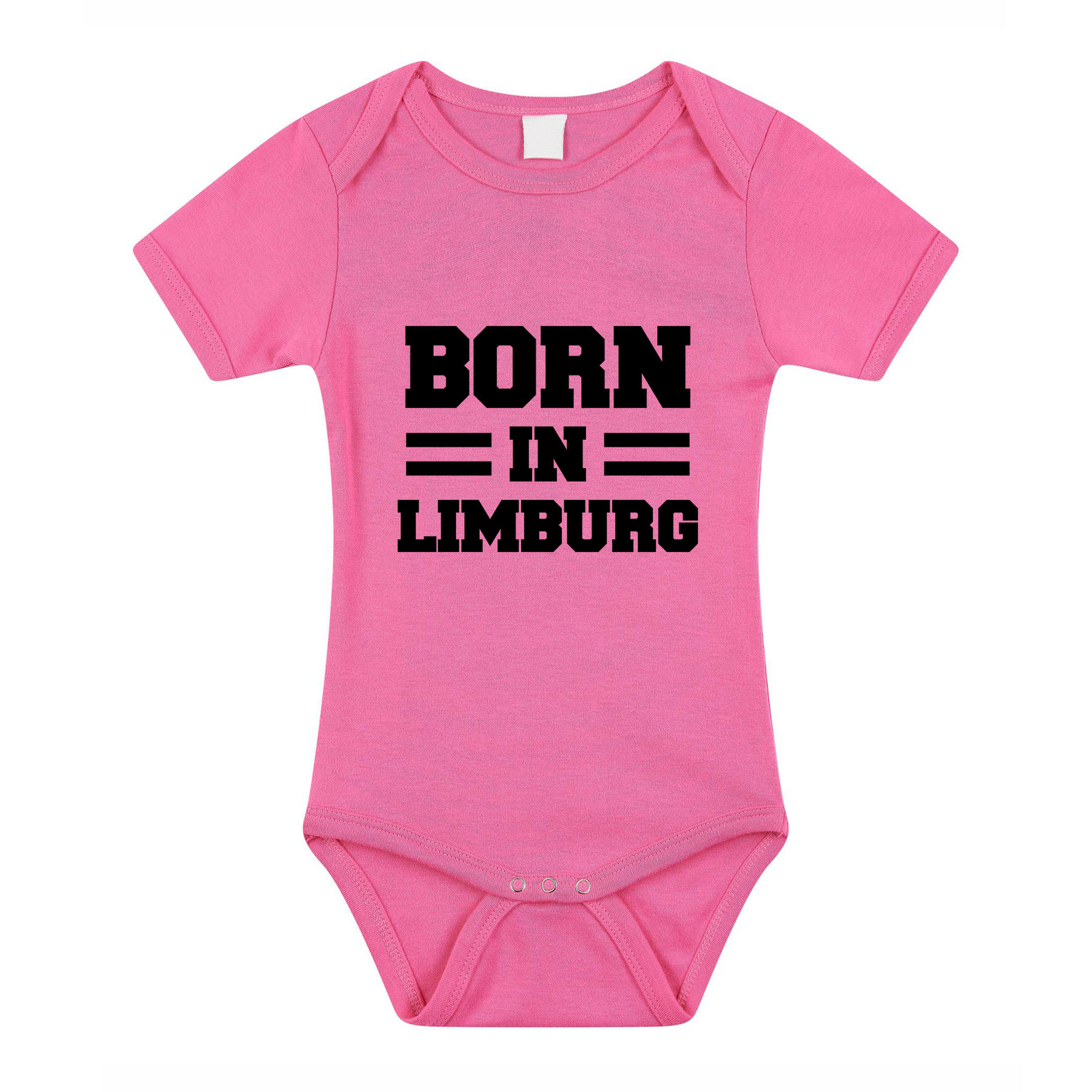 Born in Limburg cadeau baby rompertje roze meisjes
