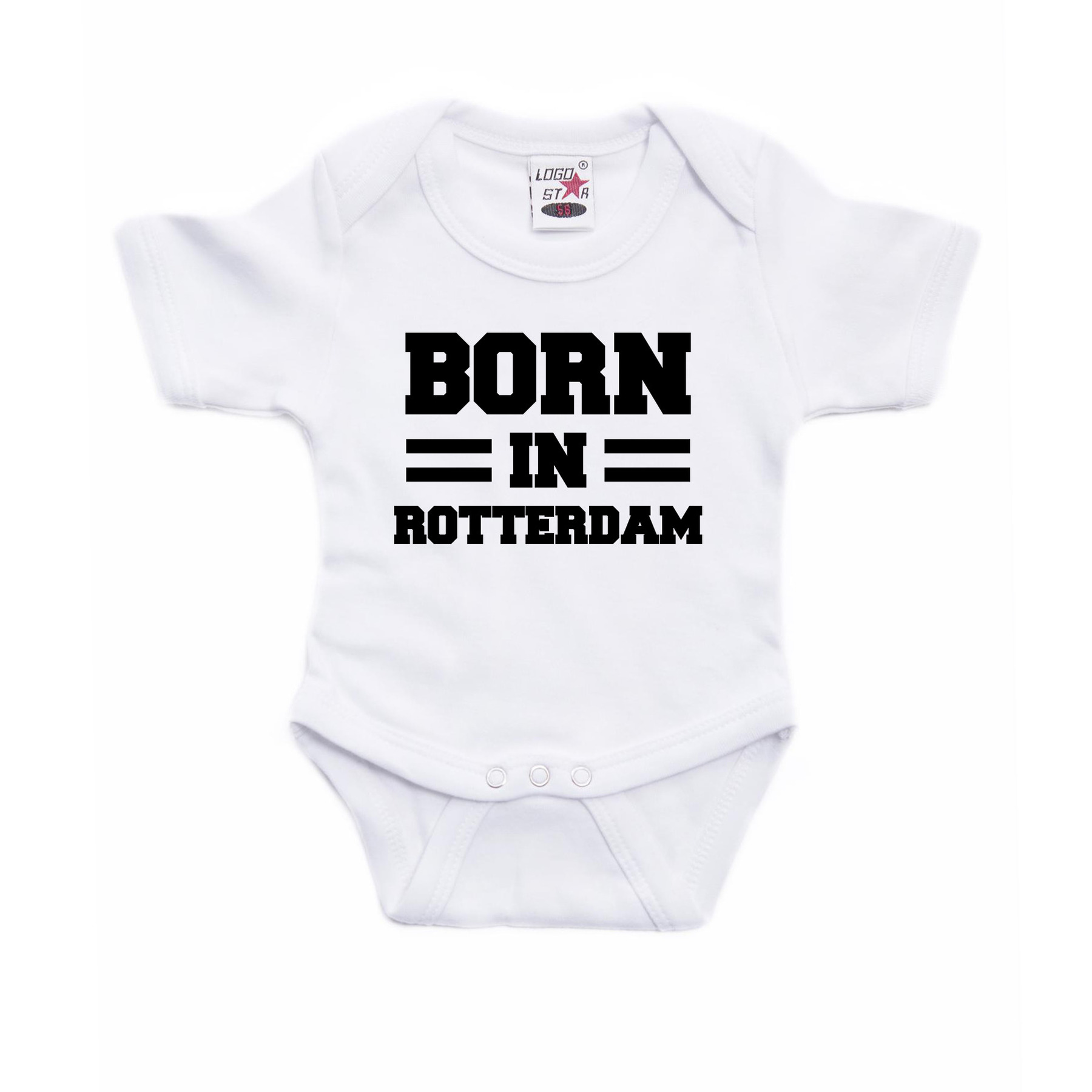 Born in Rotterdam cadeau baby rompertje wit jongen-meisje