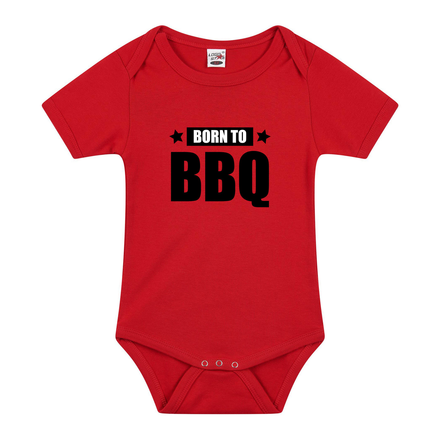 Born to BBQ cadeau baby rompertje rood jongen/meisje