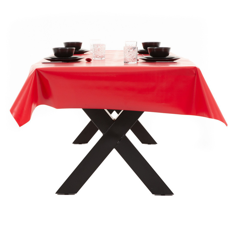 Buiten tafelkleed/tafelzeil rood 140 x 180 cm rechthoekig