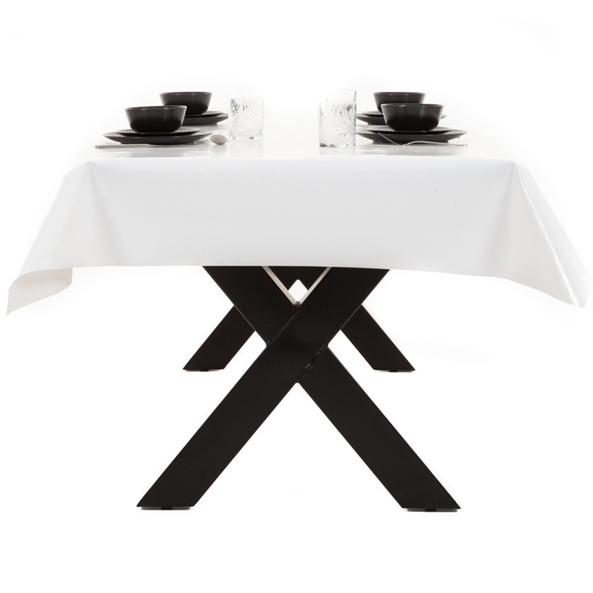 Buiten tafelkleed/tafelzeil wit 140 x 200 cm rechthoekig