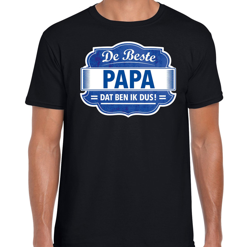 Cadeau t-shirt voor de beste papa zwart voor heren