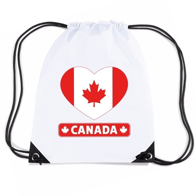 Canada hart vlag nylon rugzak wit