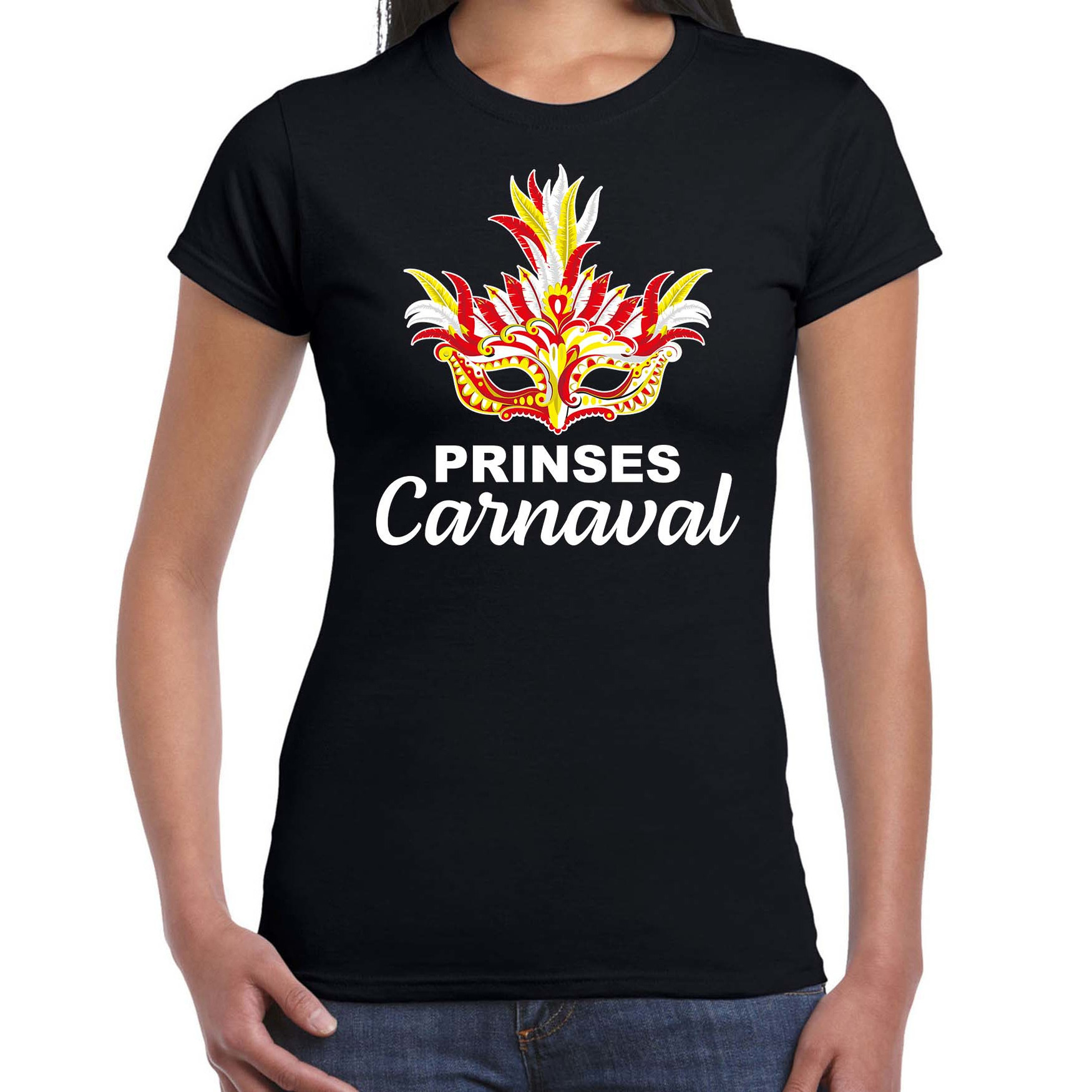 Carnaval t-shirt prinses carnaval - Brabant zwart voor dames - carnaval fun t-shirt