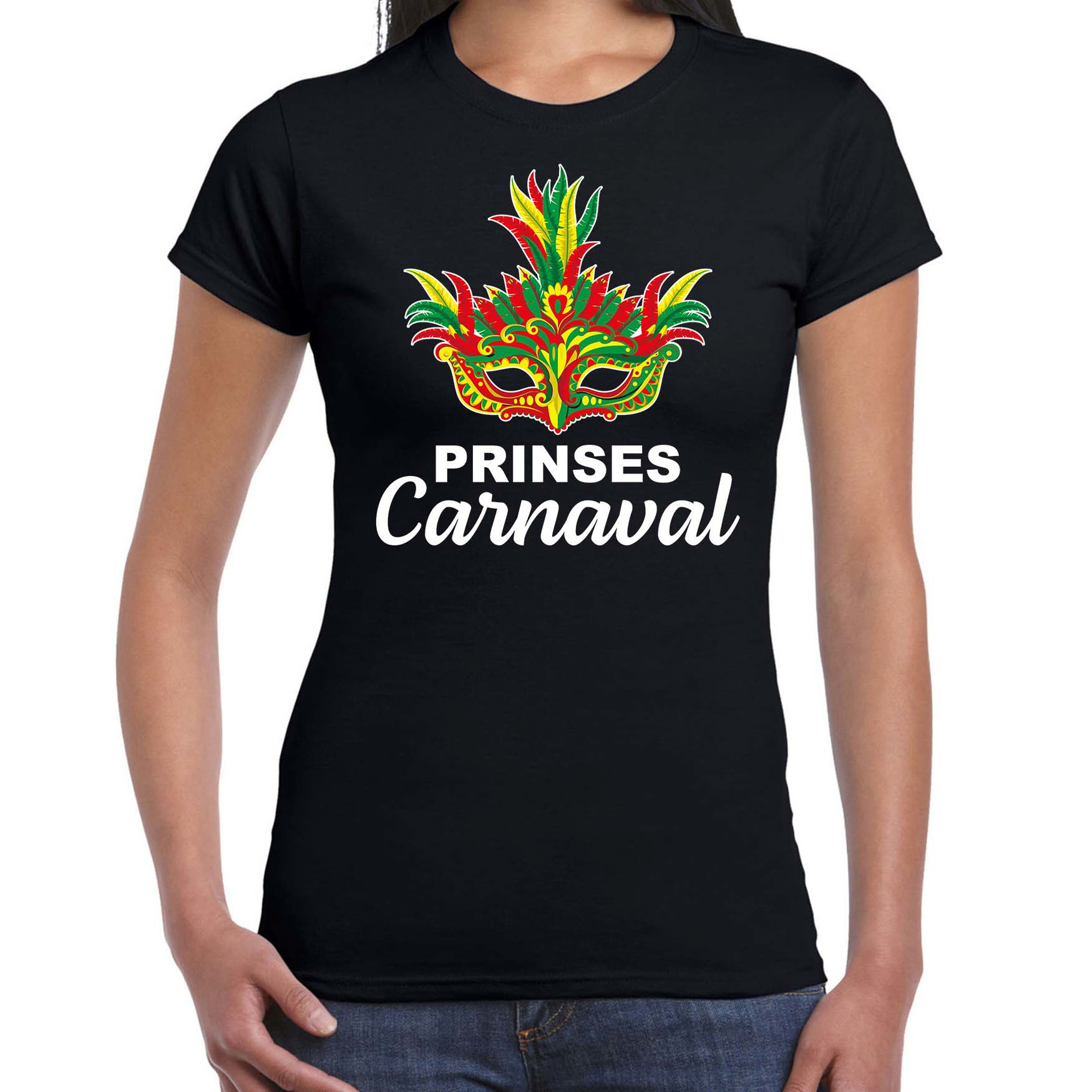 Carnaval t-shirt prinses carnaval - Limburg zwart voor dames - carnaval fun t-shirt