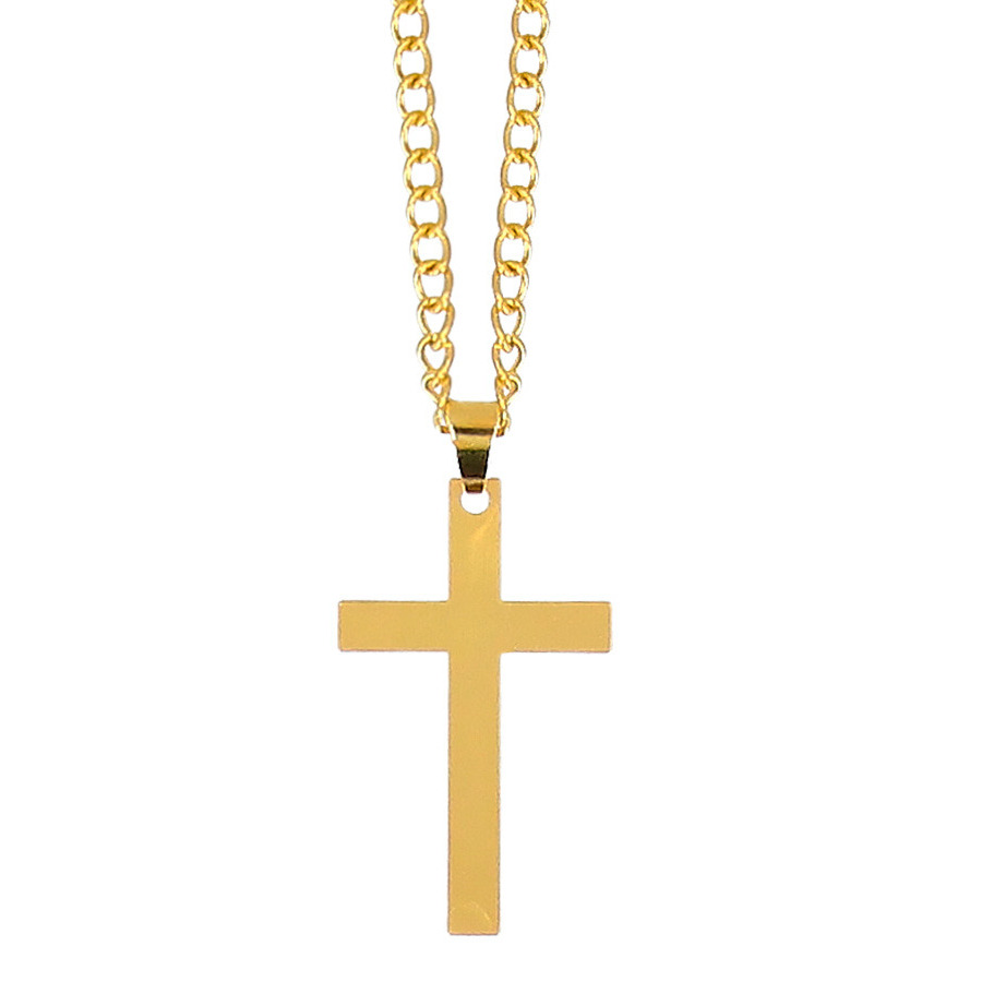 Carnaval-verkleed accessoires Non-priester-paus sieraden ketting met kruisje goud kunststof