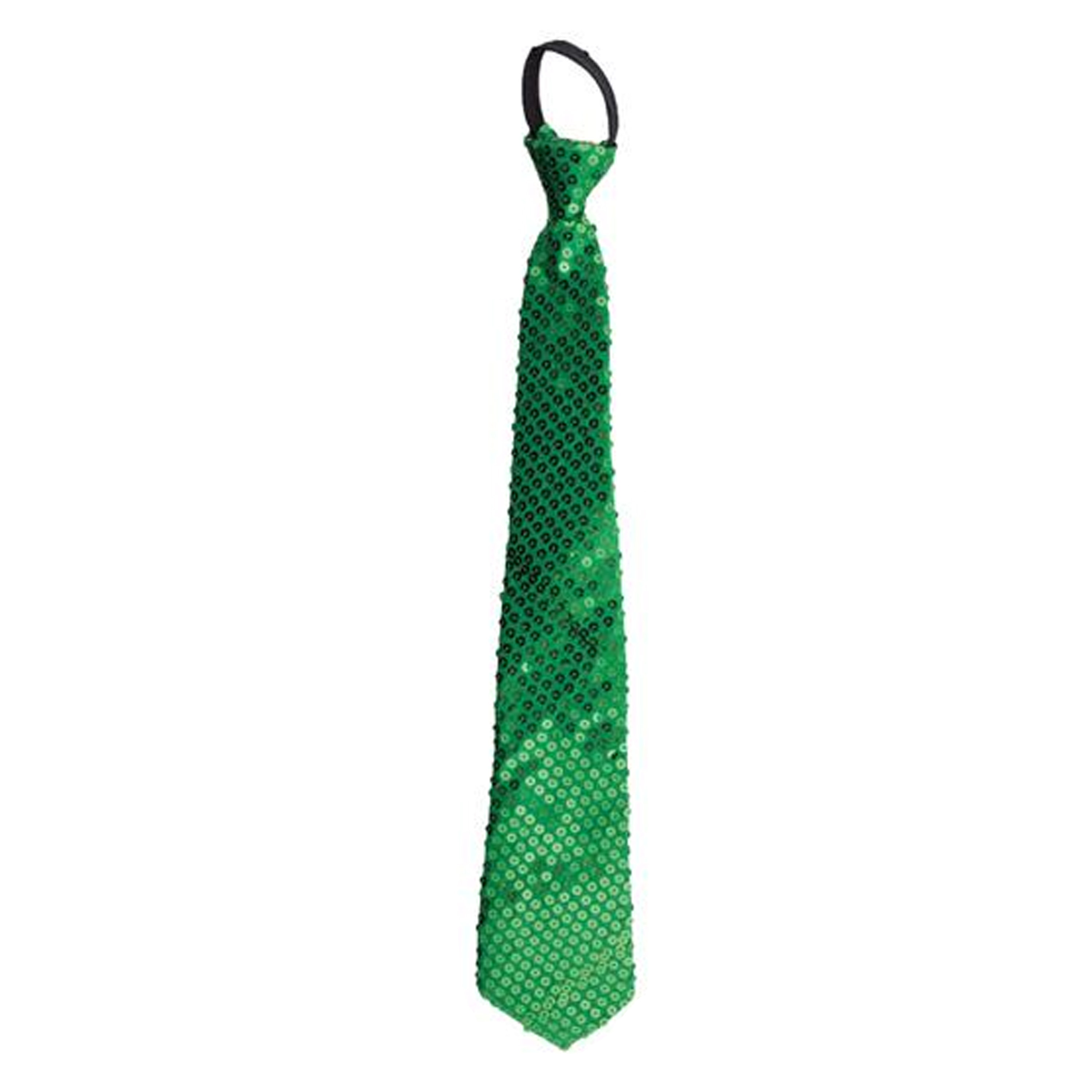 Carnaval verkleed stropdas met glitter pailletten groen polyester heren-dames