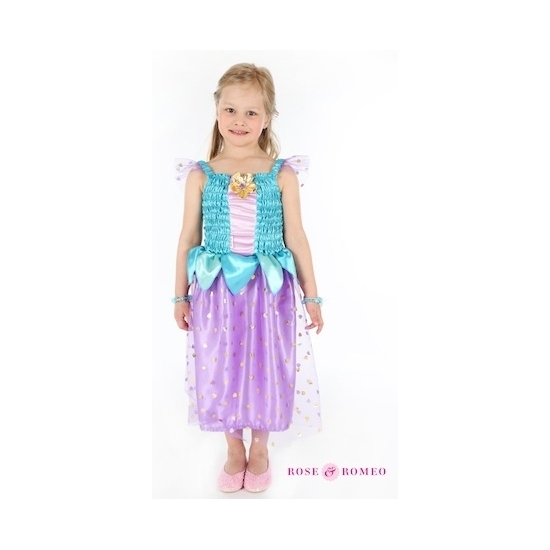 Carnaval verkleedkleding prinses blauw/paars meisjes