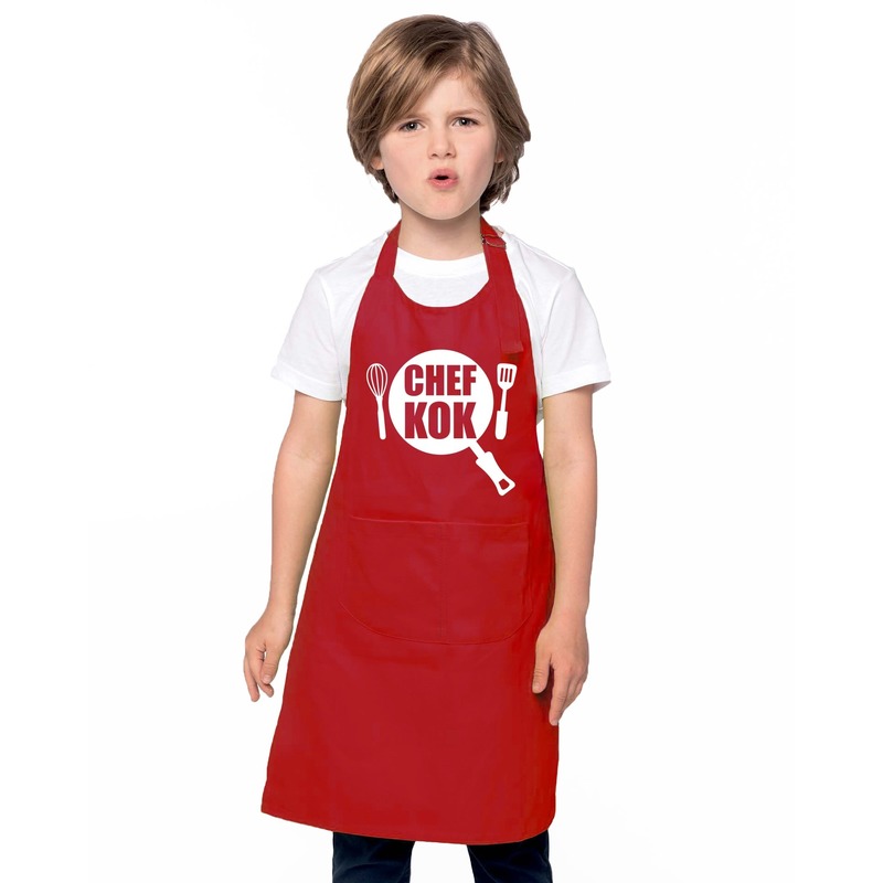Chef kok keukenschort rood kinderen