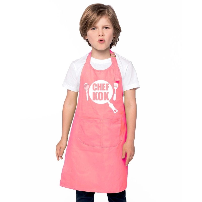 Chef kok keukenschort roze kinderen