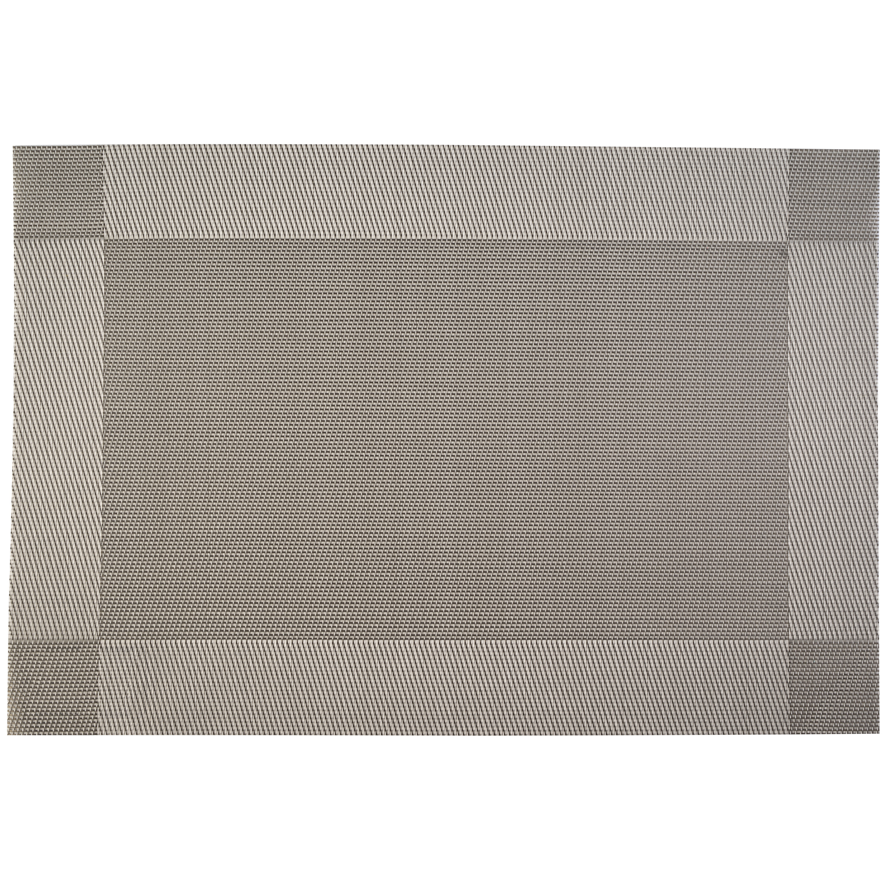 Cosy & Trendy Placemats rechthoekig grijs geweven met rand 30 x 45 cm