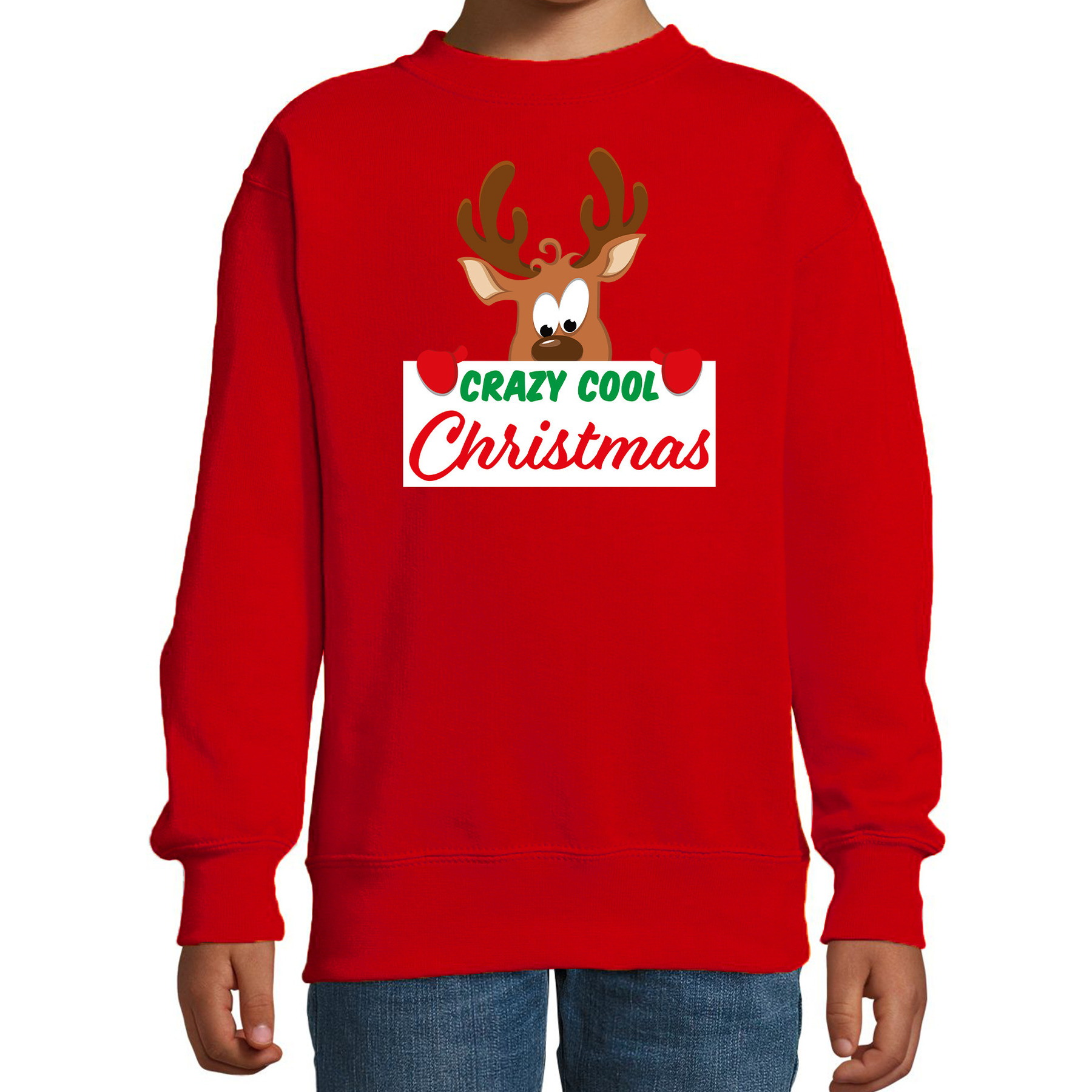 Crazy cool Christmas Kerstsweater - Kersttrui rood voor kinderen