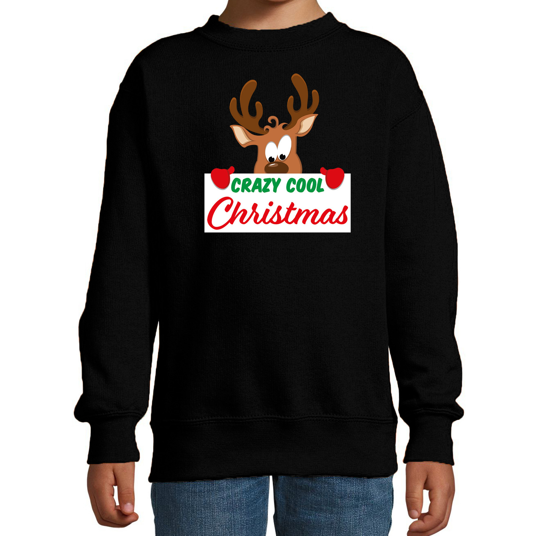 Crazy cool Christmas Kerstsweater - Kersttrui zwart voor kinderen