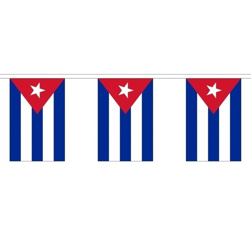 Cuba vlaggenlijn van stof 3 m