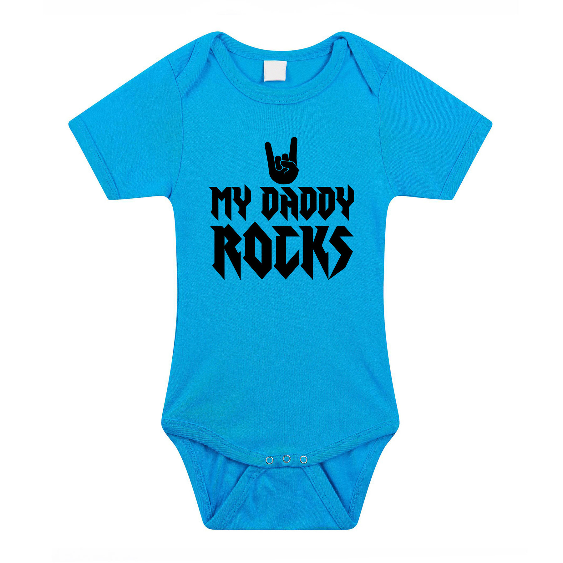 Daddy rocks cadeau baby rompertje blauw jongens