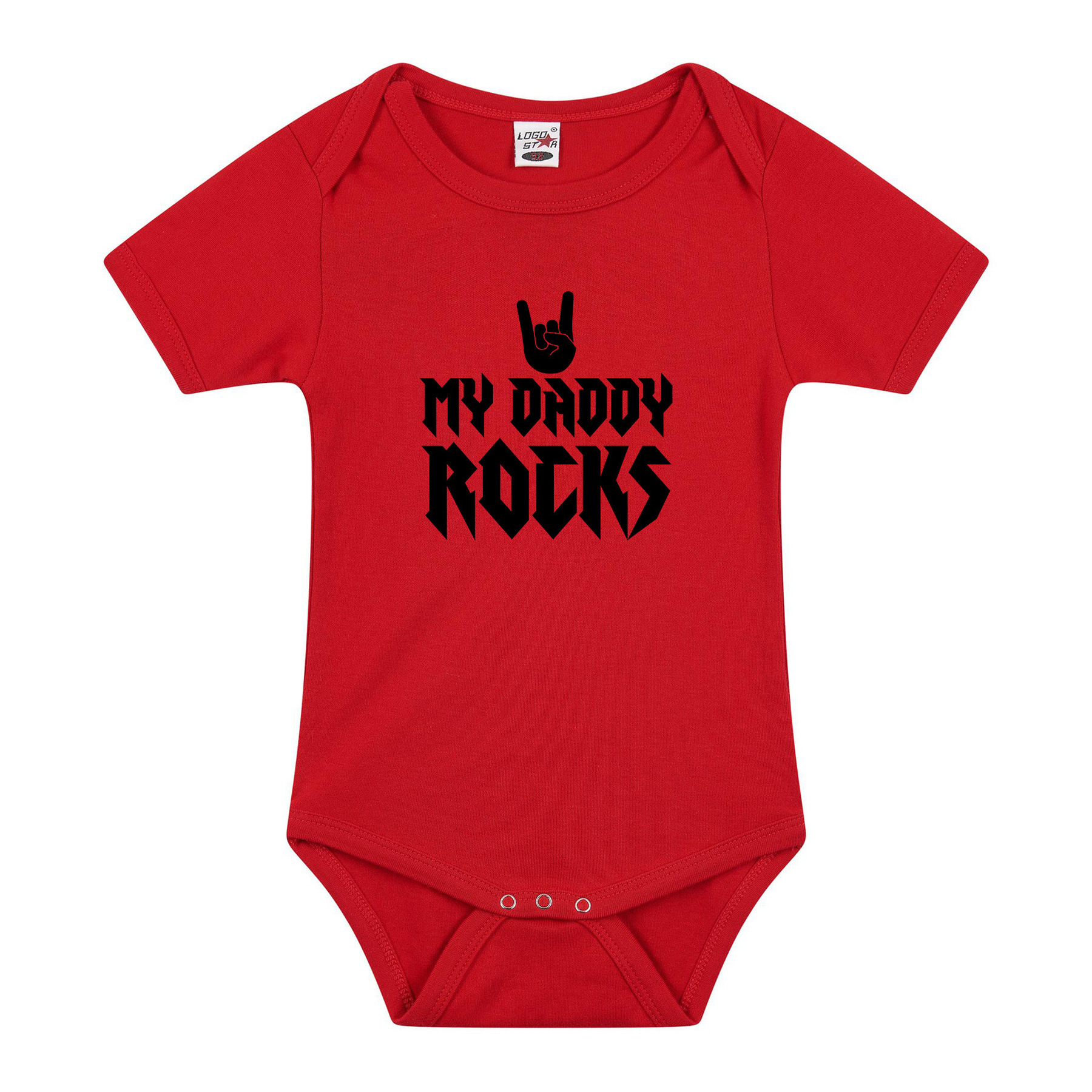 Daddy rocks cadeau baby rompertje rood jongen/meisje