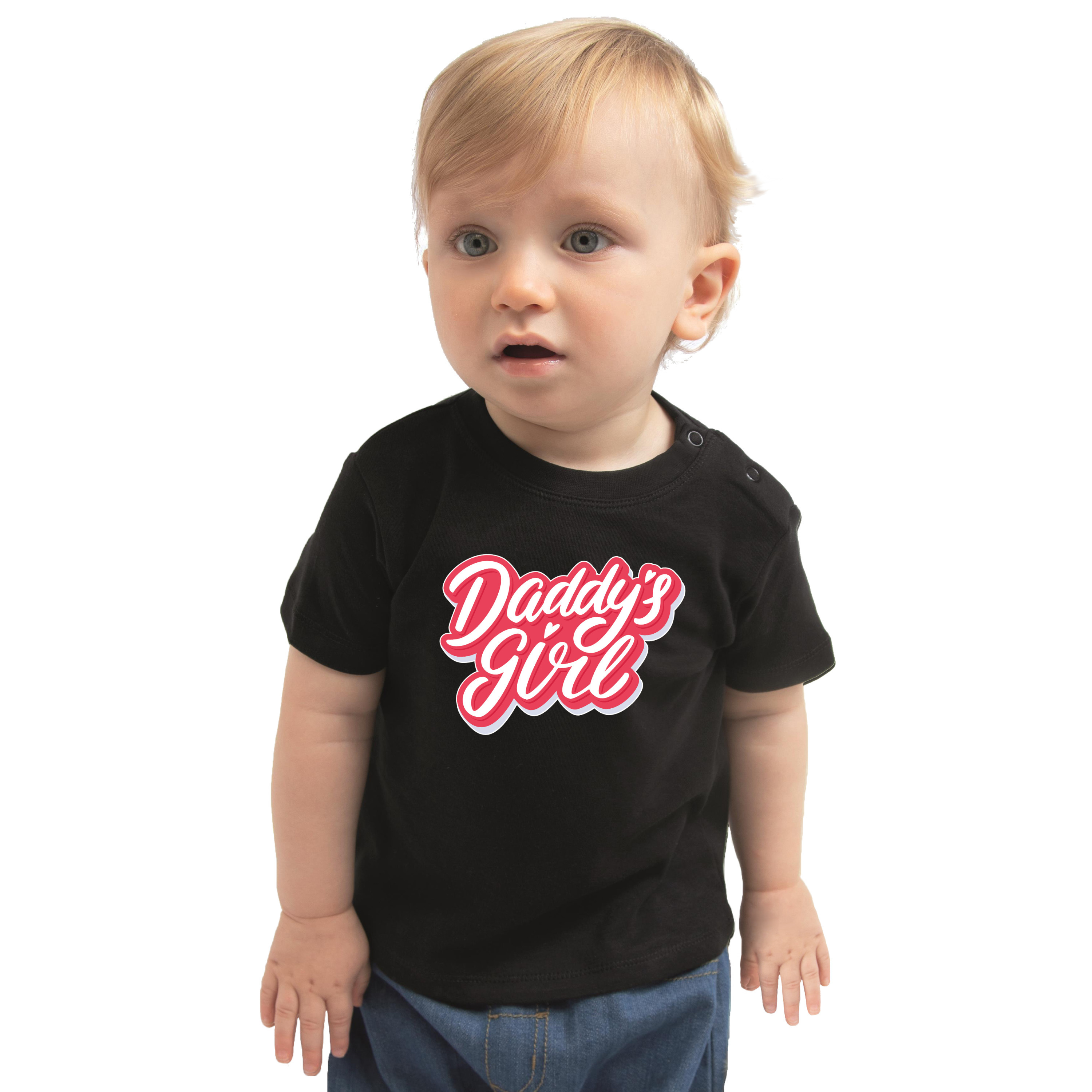 Daddys girl vaderdag cadeau t-shirt zwart voor peuters
