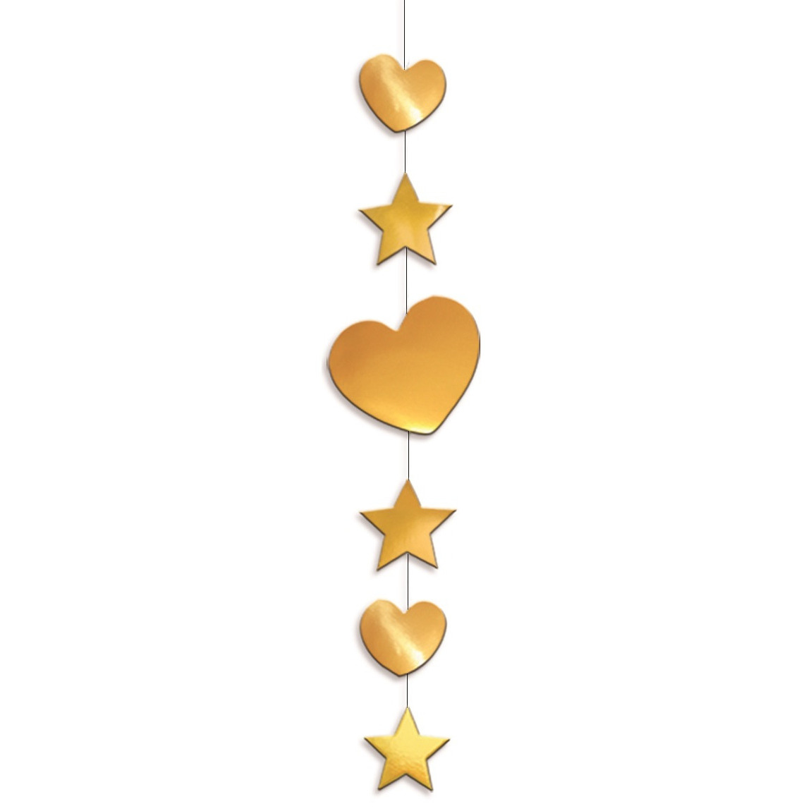 Decoratie hart en ster goud 90 cm