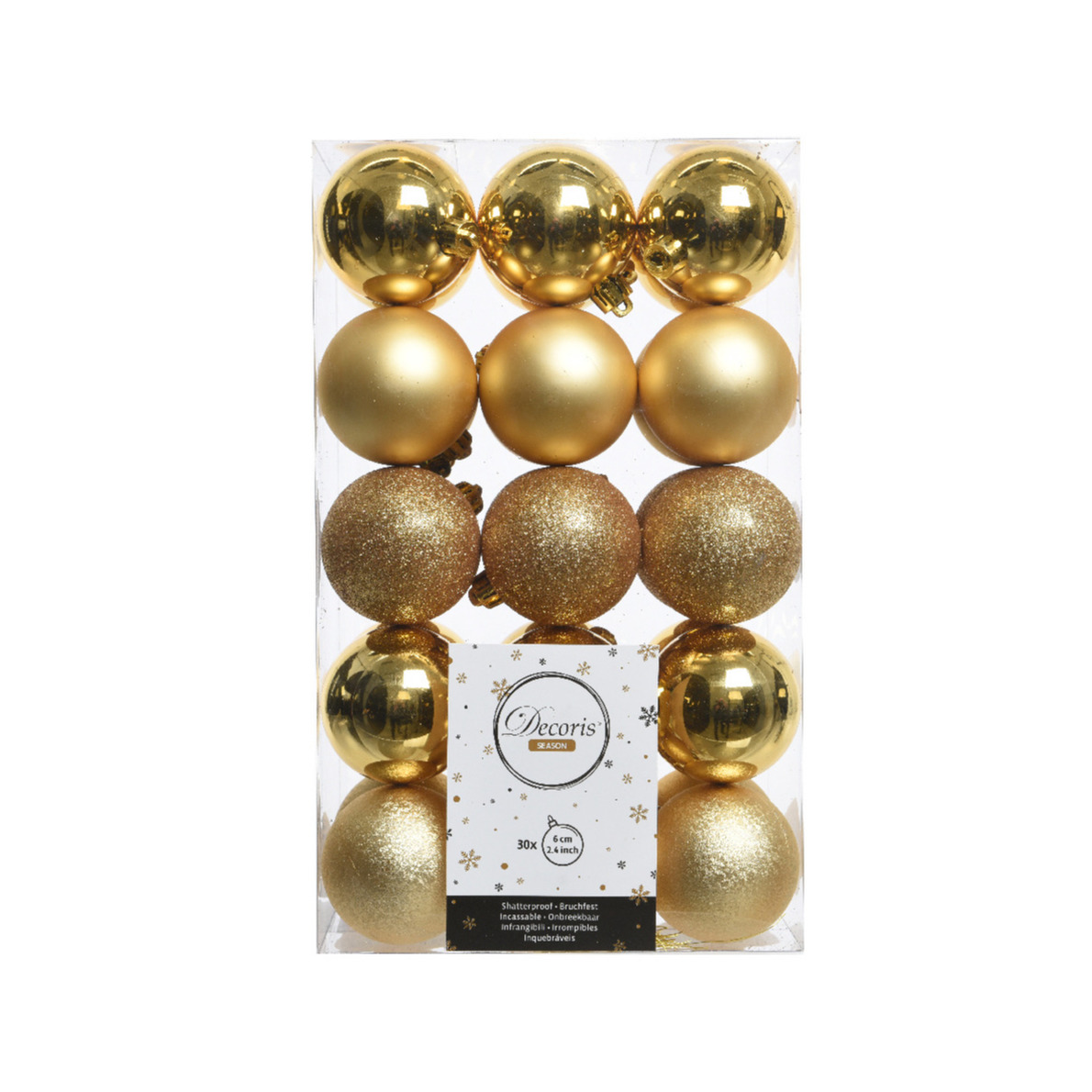 Decoris kerstballen 30x st goud kunststof 6 cm kerstversiering
