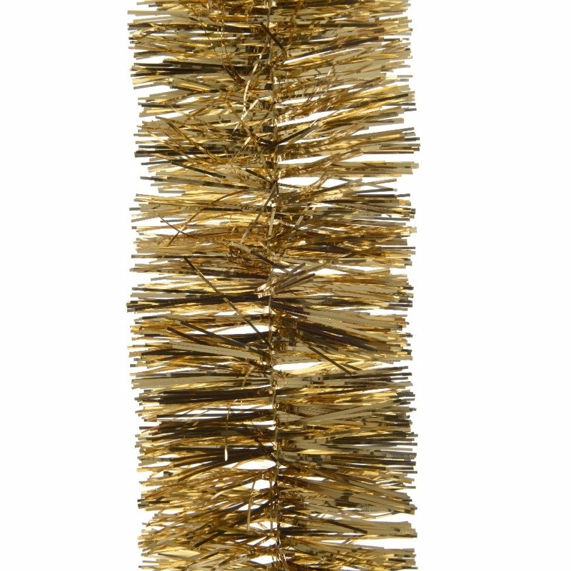 Decoris Kerstslinger-guirlande goud glanzend lametta 270 cm