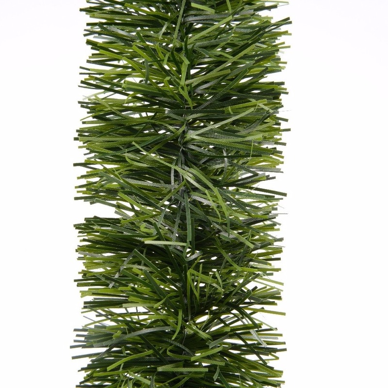 Decoris Kerstslinger-guirlande groen glanzend lametta 270 cm