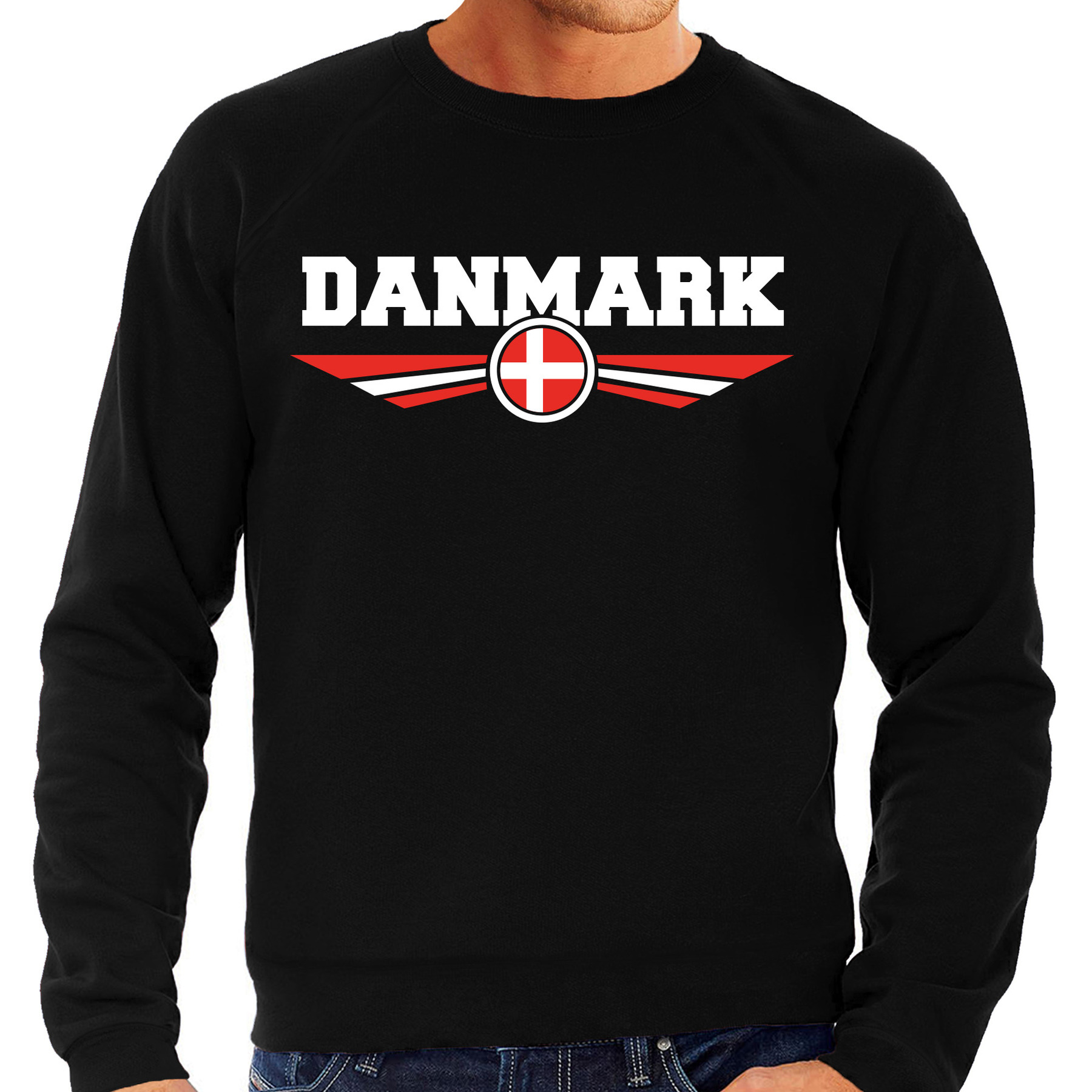 Denemarken - Danmark landen sweater - trui zwart heren