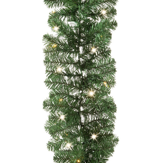Dennenslinger groen met led verlichting 270 cm dennen guirlande kerstslinger