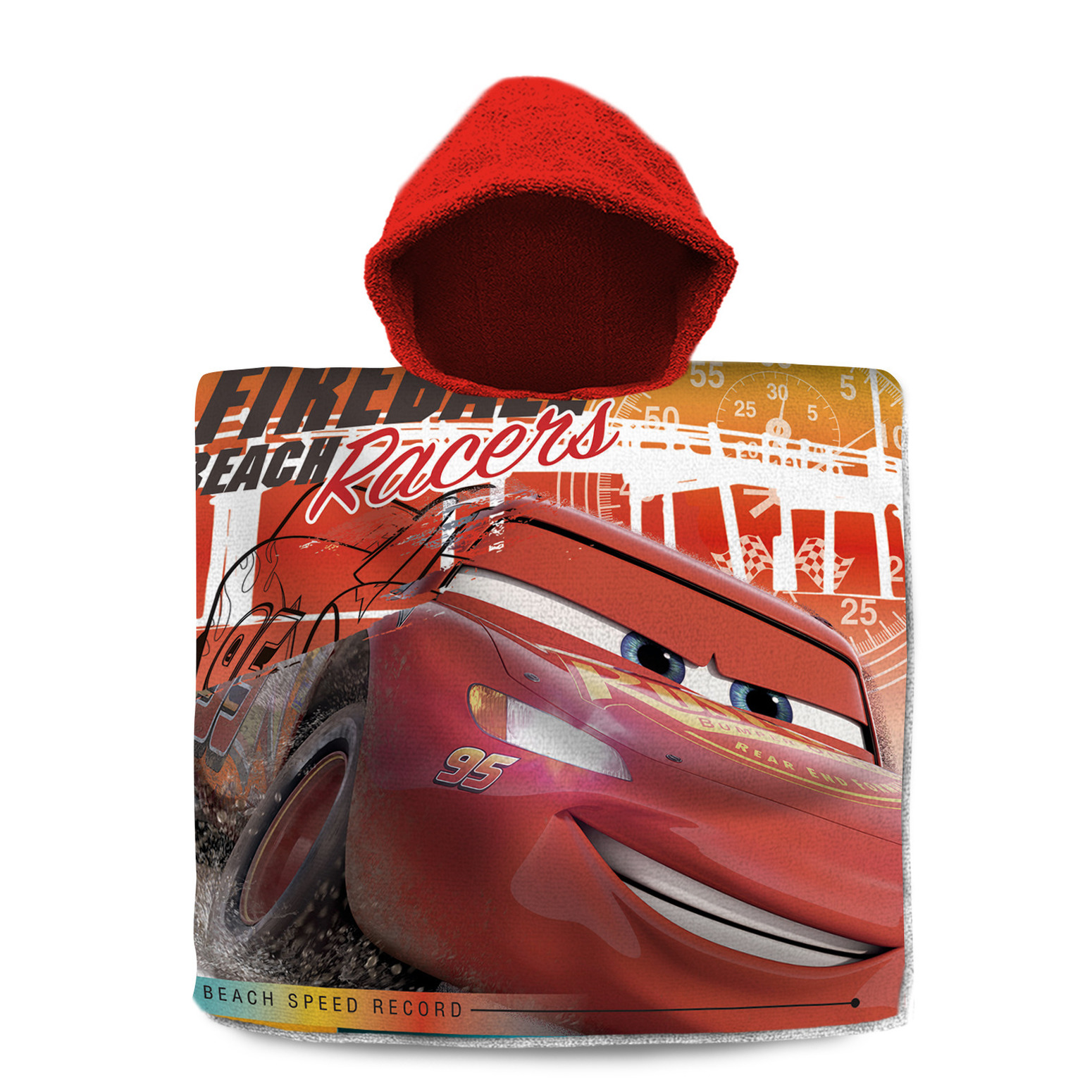 Disney Cars badcape-poncho met rode capuchon voor kinderen