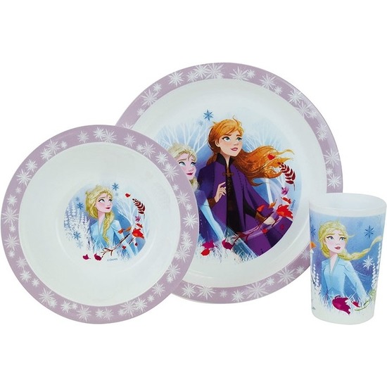 Disney Frozen 2 ontbijtset bord/diep bord/beker voor meisjes
