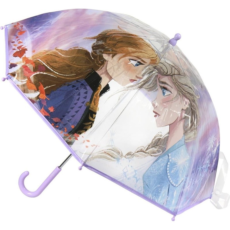 Disney Frozen 2 paraplu lila/transparant voor meisjes 71 cm