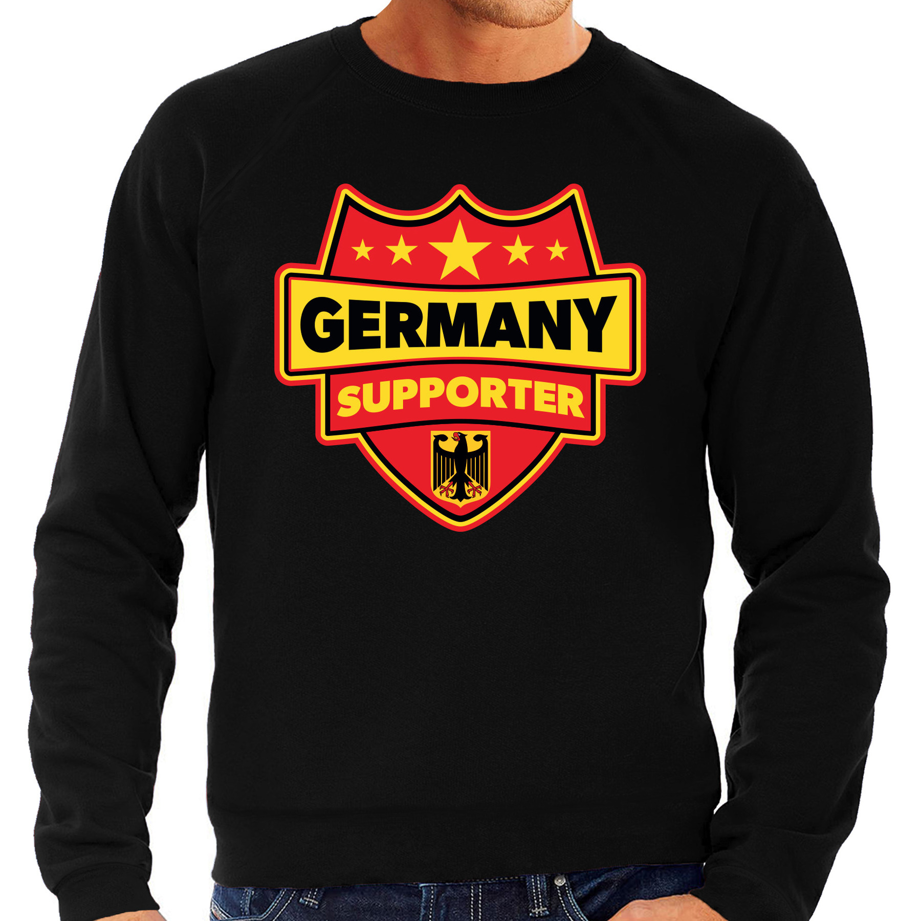 Duitsland - Germany schild supporter sweater zwart voor heren